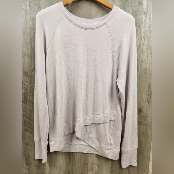 Athleta Criss Cross Lilac Light Weight Sweatshirt Women's Medium - Picture 2 of 6